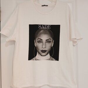 SADE Soldier of Love Photo White Black Short Sleeve T Shirt Tee Unisex